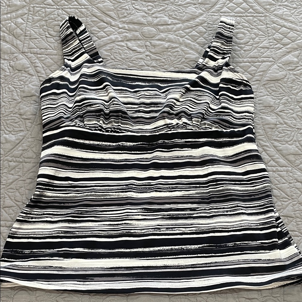 Lands' End Striped Tankini 12D